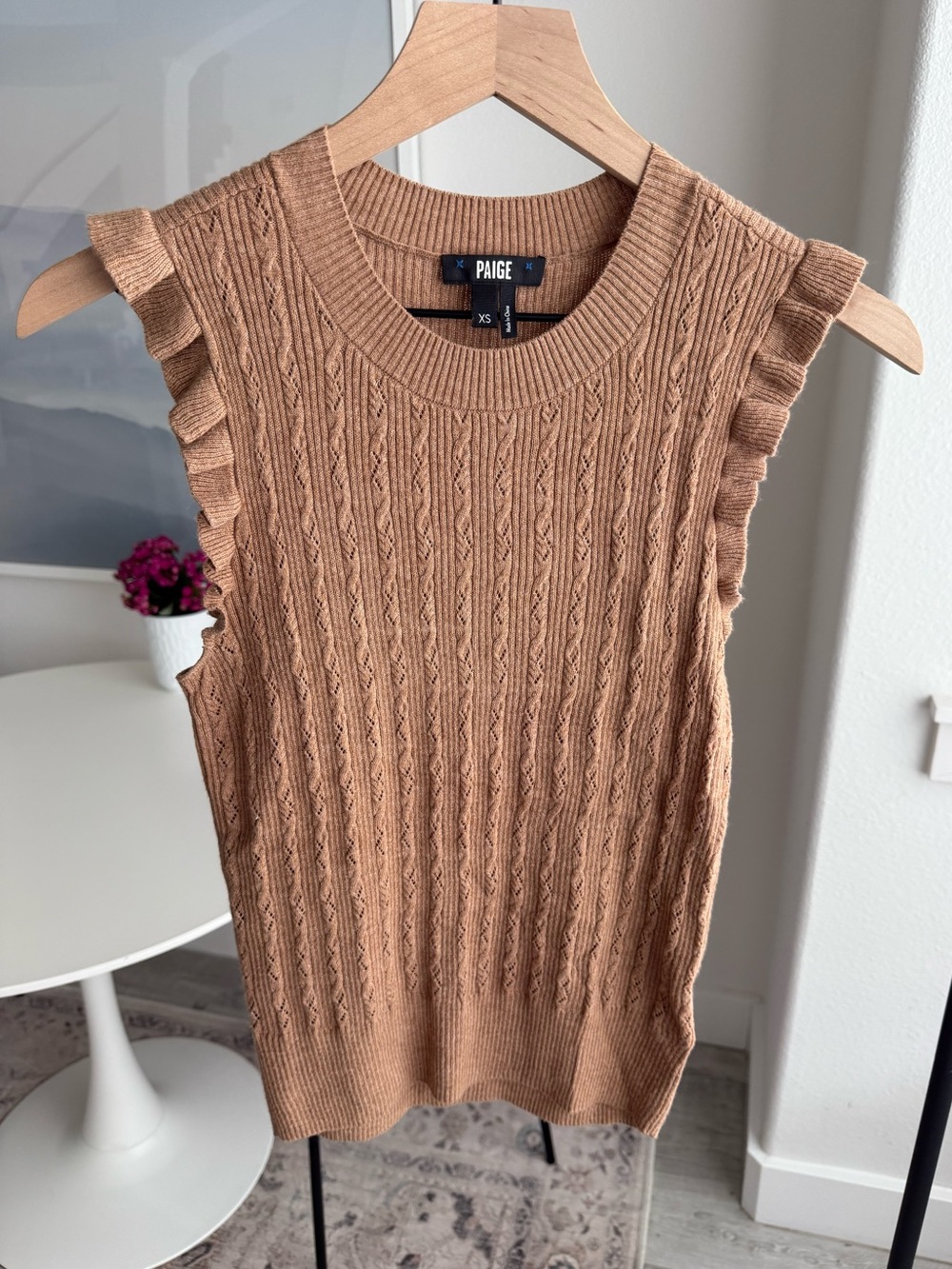 PAIGE Gardenia Ruffle Sweater Tank